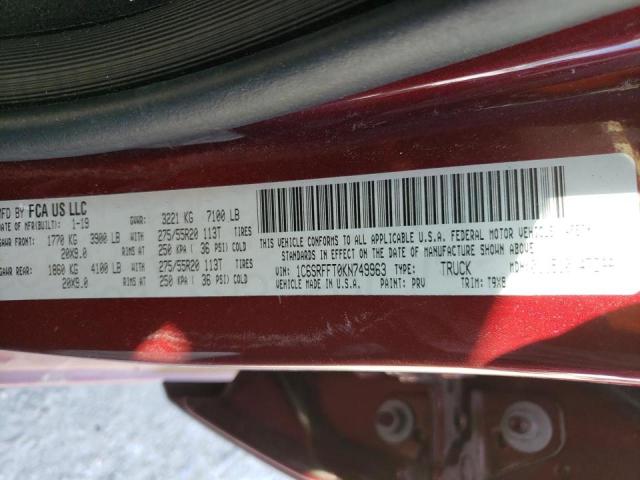 Photo 10 from auction – 2019 RAM 1500 BIG H with VIN 1C6SRFFT0KN749963