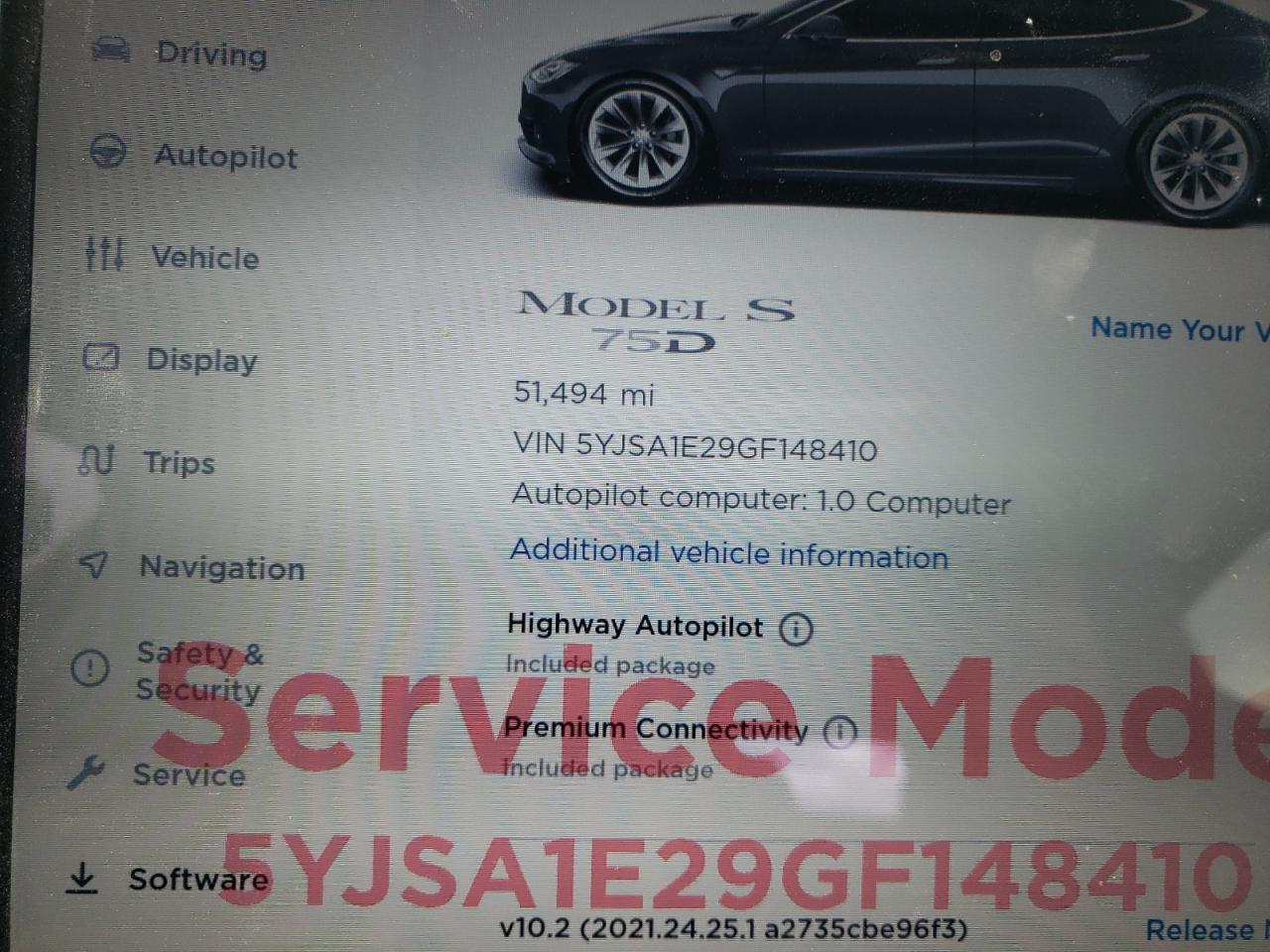 Photo 8 from auction – 2016 TESLA MODEL S with VIN 5YJSA1E29GF148410