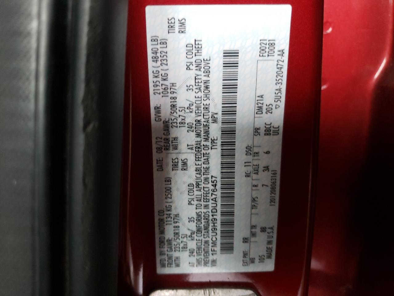 Photo 10 from auction – 2013 FORD ESCAPE SEL with VIN 1FMCU9H91DUA76457