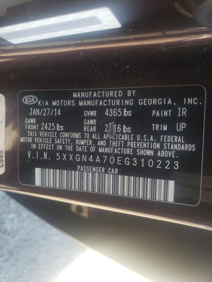 Photo 10 from auction – 2014 KIA OPTIMA EX with VIN 5XXGN4A70EG310223