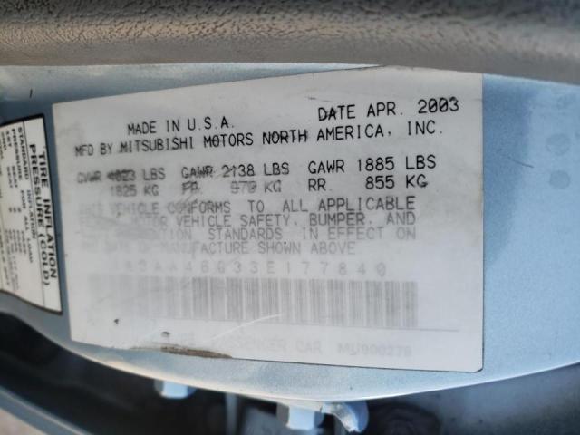 Photo 10 from auction – 2003 MITSUBISHI GALANT ES with VIN 4A3AA46G33E177840