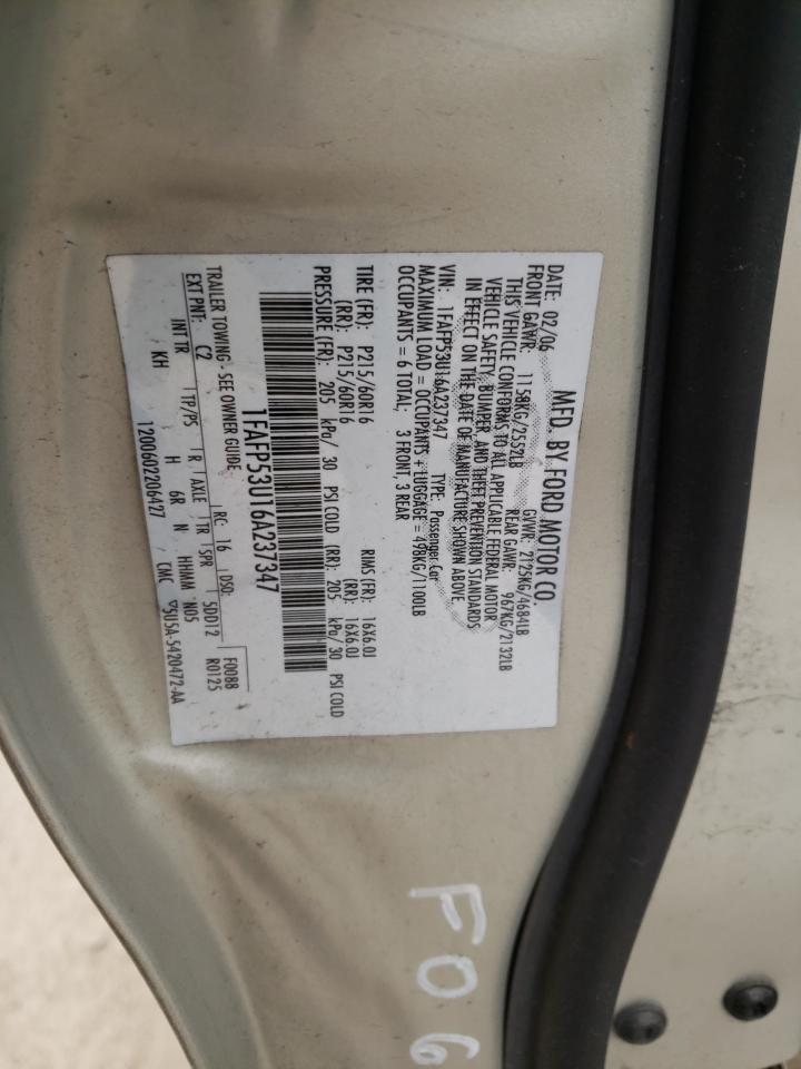 Photo 10 from auction – 2006 FORD TAURUS SE with VIN 1FAFP53U16A237347