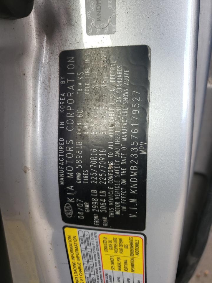 Photo 10 from auction – 2007 KIA SEDONA EX with VIN KNDMB233576179527