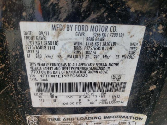 Photo 10 from auction – 2011 FORD F150 SUPER with VIN 1FTFW1ET1BFC69822