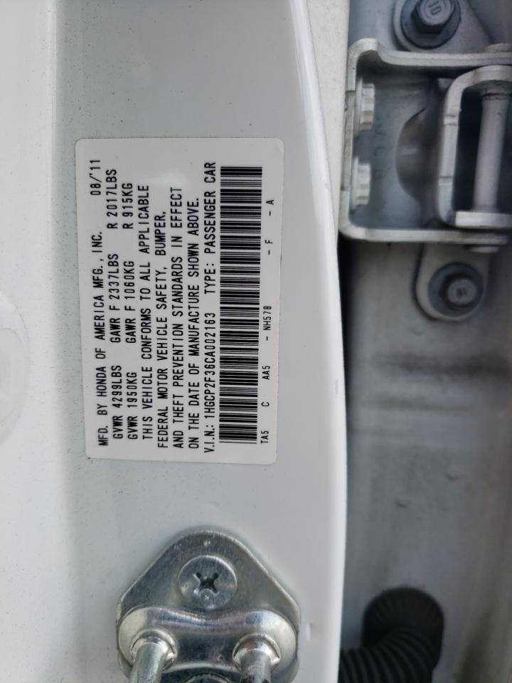 Photo 10 from auction – 2012 HONDA ACCORD LX with VIN 1HGCP2F36CA002163