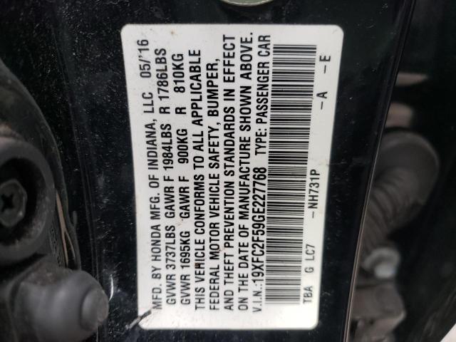 Photo 10 from auction – 2016 HONDA CIVIC LX with VIN 19XFC2F59GE227768