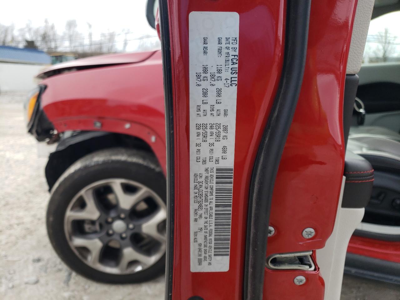 Photo 10 from auction – 2017 JEEP COMPASS LI with VIN 3C4NJDCB5HT624821