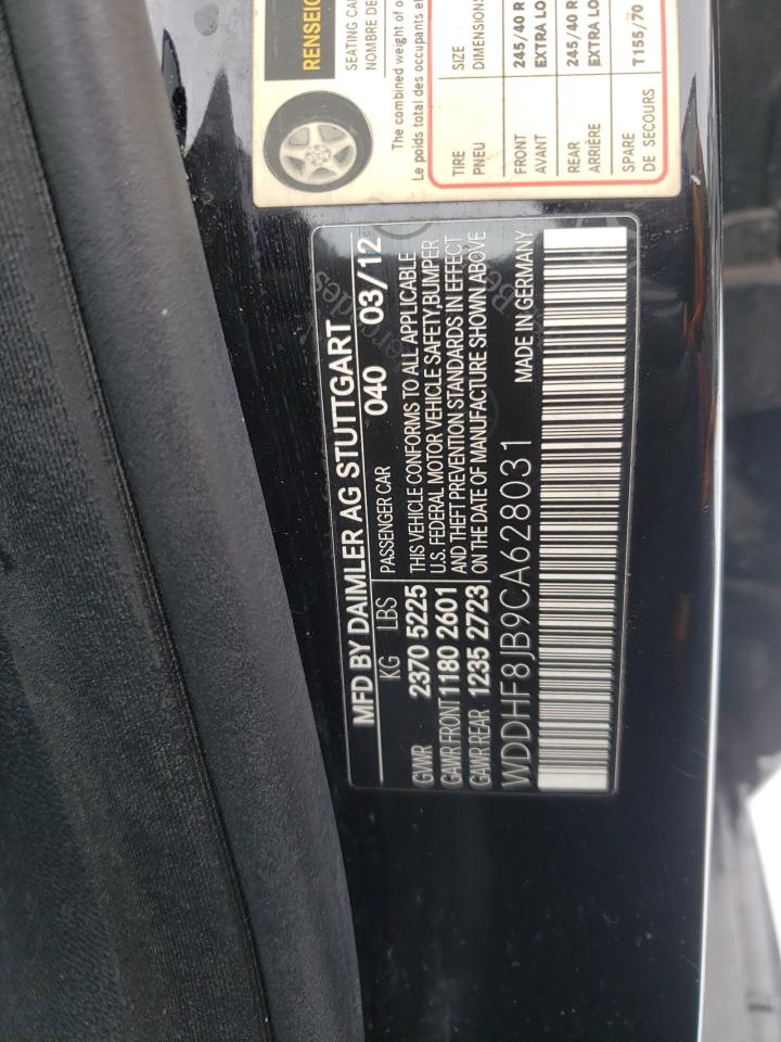 Photo 10 from auction – 2012 MERCEDES-BENZ E 350 4MAT with VIN WDDHF8JB9CA628031