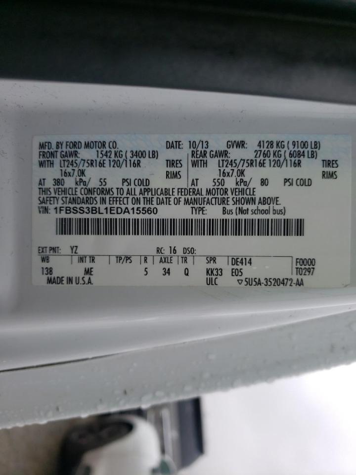 Photo 10 from auction – 2014 FORD ECONOLINE with VIN 1FBSS3BL1EDA15560