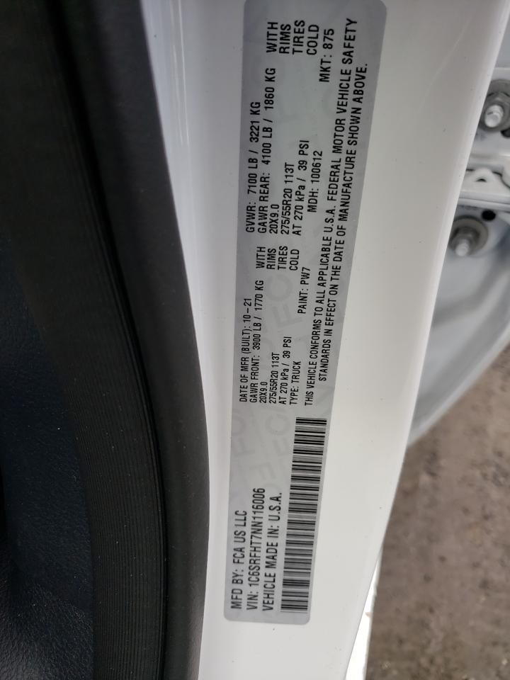 Photo 10 from auction – 2022 RAM 1500 LIMIT with VIN 1C6SRFHT7NN116006