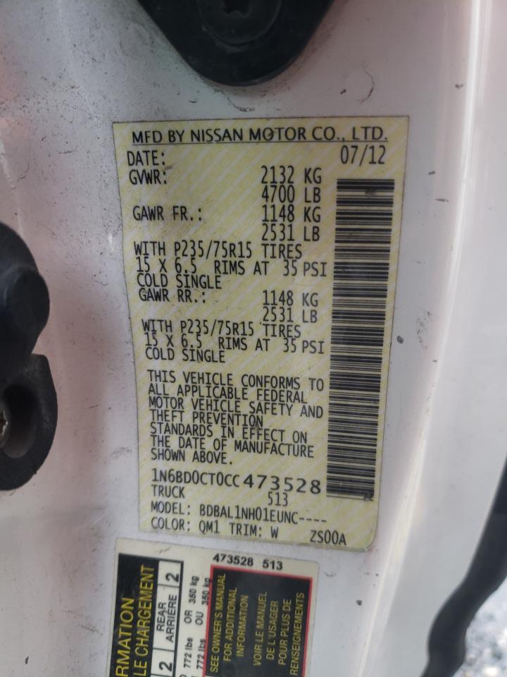 Photo 10 from auction – 2012 NISSAN FRONTIER S with VIN 1N6BD0CT0CC473528