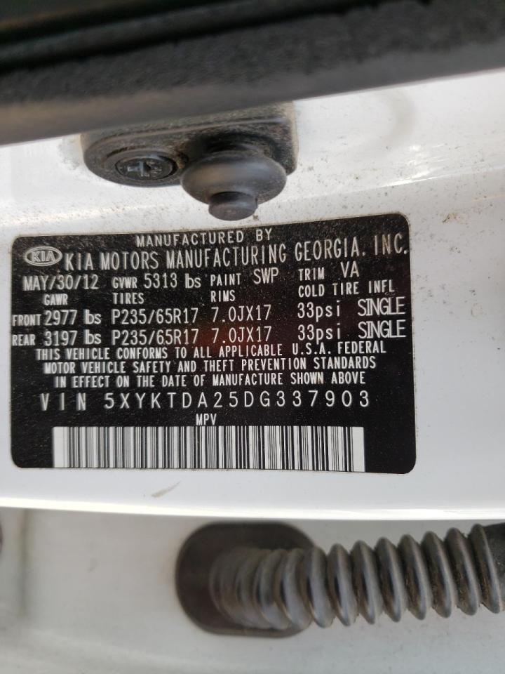 Photo 10 from auction – 2013 KIA SORENTO LX with VIN 5XYKTDA25DG337903
