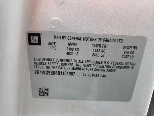 Photo 10 from auction – 2011 CHEVROLET IMPALA LT with VIN 2G1WG5EK6B1181067