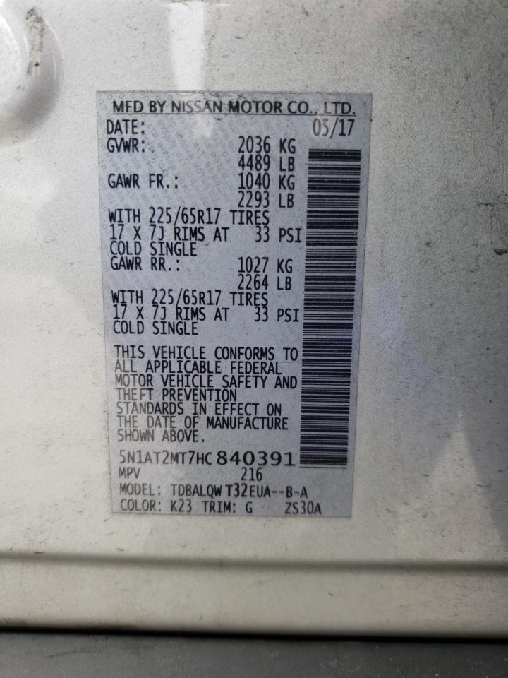 Photo 10 from auction – 2017 NISSAN ROGUE S with VIN 5N1AT2MT7HC840391