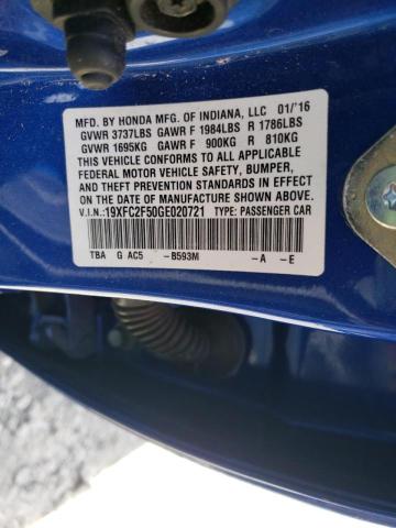 Photo 10 from auction – 2016 HONDA CIVIC LX with VIN 19XFC2F50GE020721