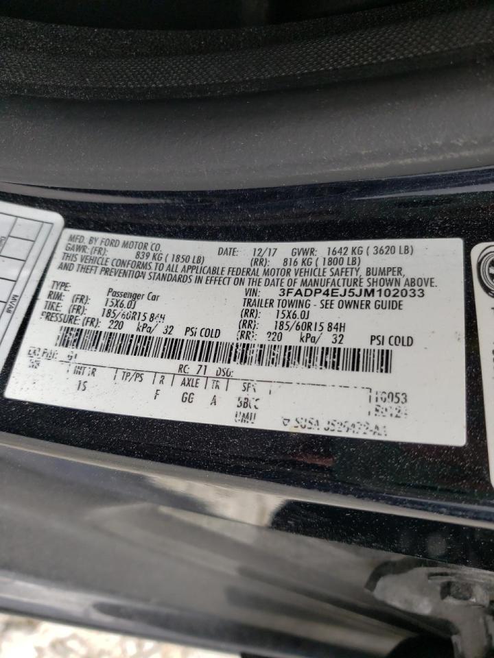 Photo 10 from auction – 2018 FORD FIESTA SE with VIN 3FADP4EJ5JM102033