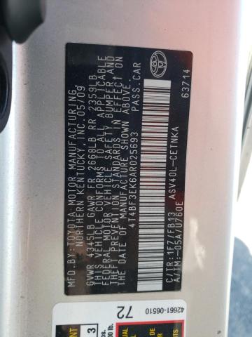 Photo 10 from auction – 2010 TOYOTA CAMRY BASE with VIN 4T4BF3EK6AR025693