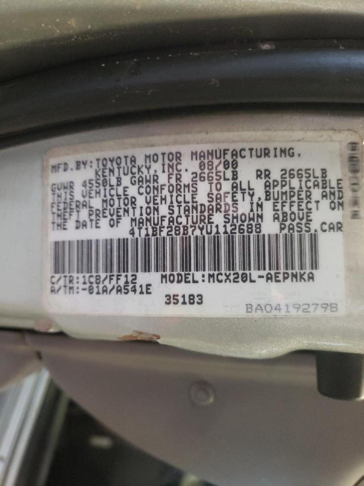 Photo 10 from auction – 2000 TOYOTA AVALON XL with VIN 4T1BF28B7YU112688