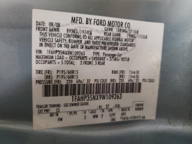 Photo 10 from auction – 2009 FORD FOCUS SE with VIN 1FAHP35NX9W109263