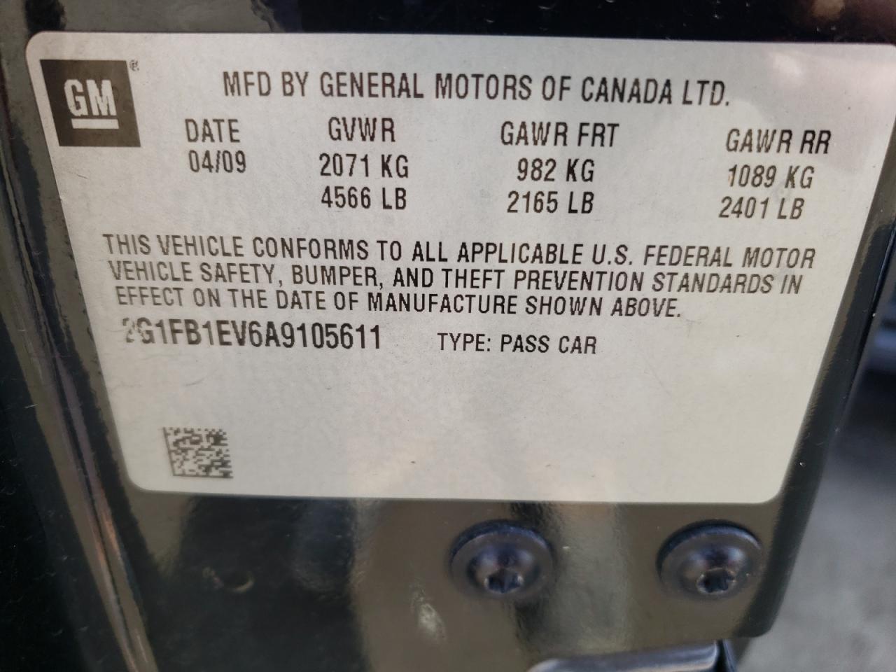 Photo 10 from auction – 2010 CHEVROLET CAMARO LT with VIN 2G1FB1EV6A9105611