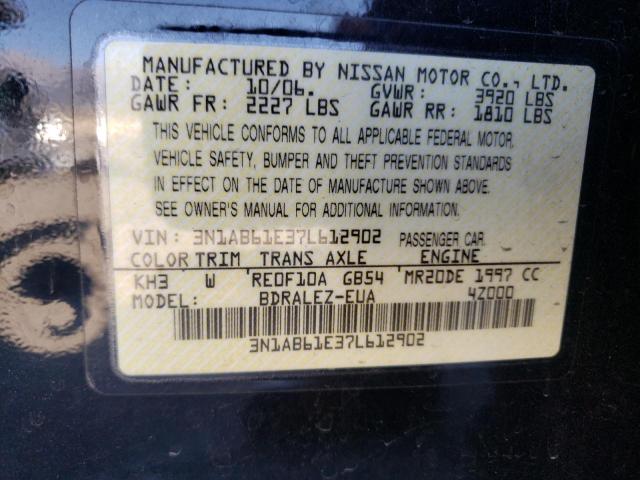Photo 10 from auction – 2007 NISSAN SENTRA 2.0 with VIN 3N1AB61E37L612902