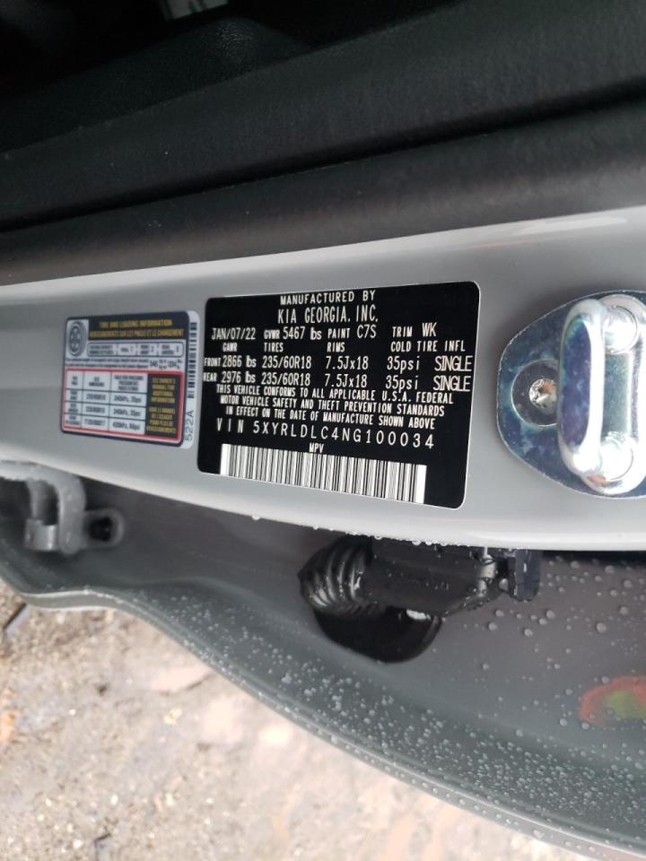Photo 10 from auction – 2022 KIA SORENTO S with VIN 5XYRLDLC4NG100034
