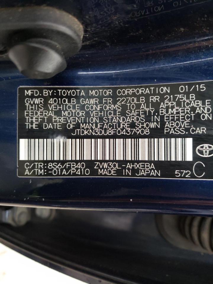 Photo 10 from auction – 2015 TOYOTA PRIUS with VIN JTDKN3DU8F0437908