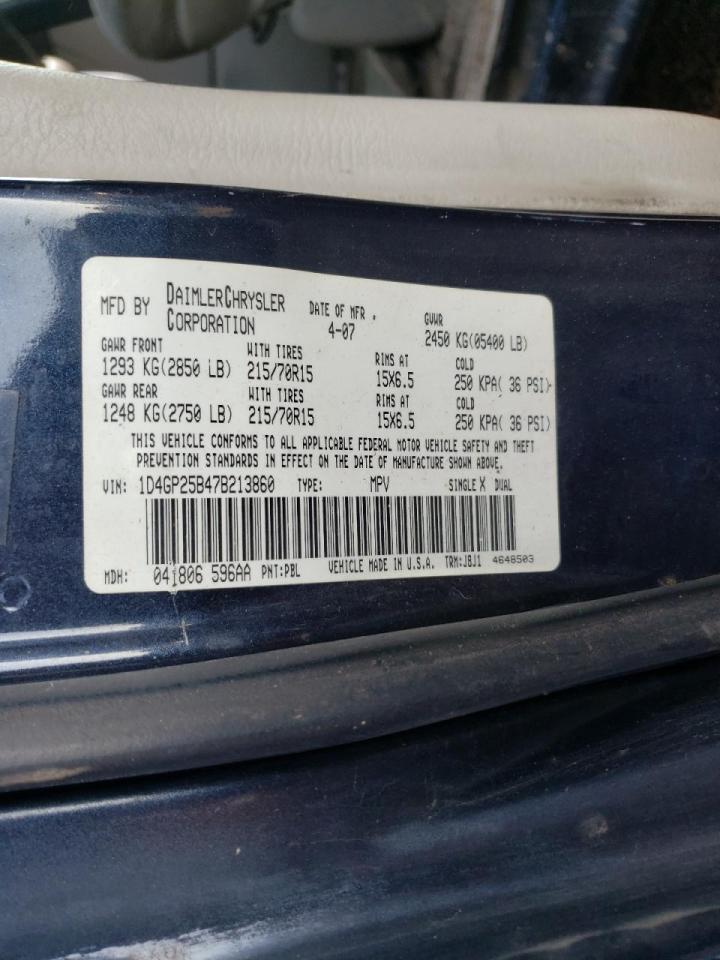 Photo 10 from auction – 2007 DODGE CARAVAN SE with VIN 1D4GP25B47B213860
