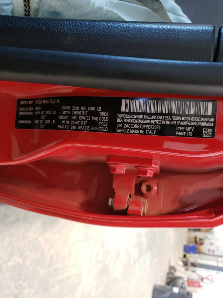 Photo 10 from auction – 2015 JEEP RENEGADE L with VIN ZACCJBBT0FPB72075