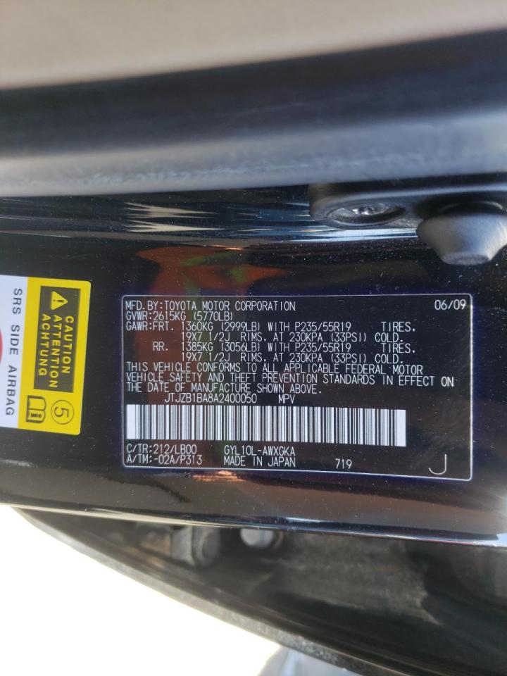 Photo 10 from auction – 2010 LEXUS RX 450 with VIN JTJZB1BA8A2400050
