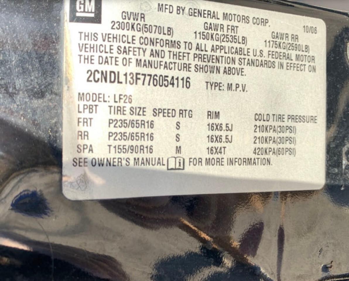 Photo 10 from auction – 2007 CHEVROLET EQUINOX LS with VIN 2CNDL13F776054116