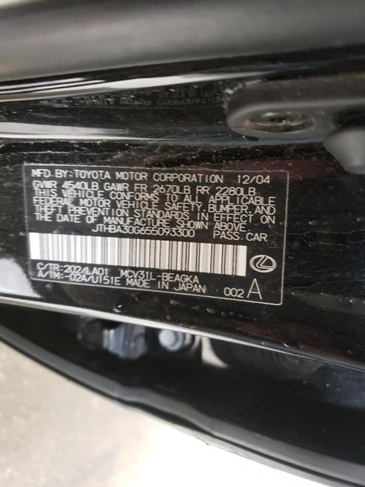 Photo 10 from auction – 2005 LEXUS ES 330 with VIN JTHBA30G655093300