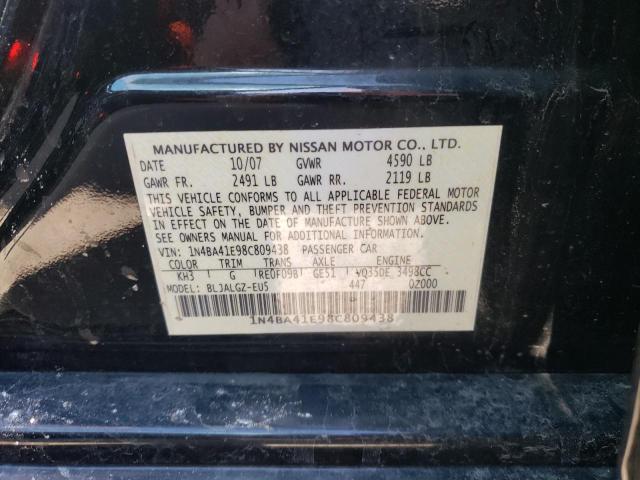 NISSAN MAXIMA SE 2008 with VIN 1N4BA41E98C809438 - Photo from auction