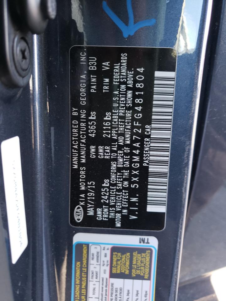 Photo 10 from auction – 2015 KIA OPTIMA LX with VIN 5XXGM4A72FG481804