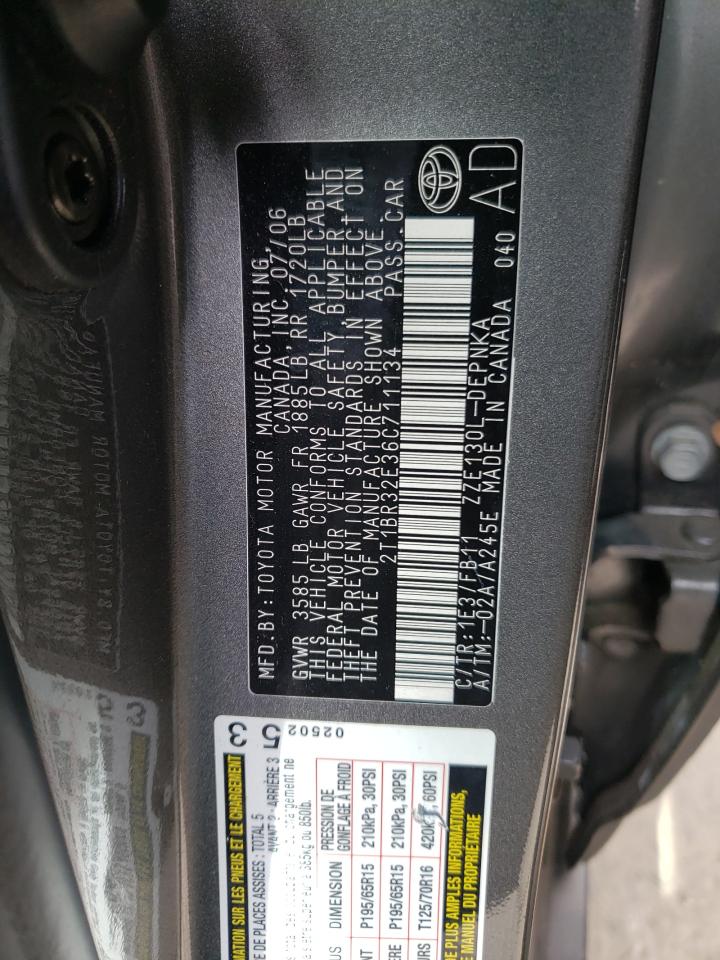 Photo 10 from auction – 2006 TOYOTA COROLLA CE with VIN 2T1BR32E36C711134