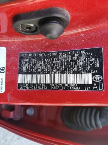 Photo 10 from auction – 2014 TOYOTA COROLLA L with VIN 2T1BURHE3EC110958
