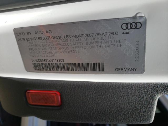 Photo 10 from auction – 2019 AUDI A6 PREMIUM with VIN WAUD8AF21KN119302