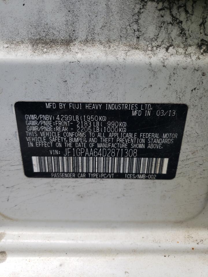 Photo 10 from auction – 2013 SUBARU IMPREZA with VIN JF1GPAA64D2871308
