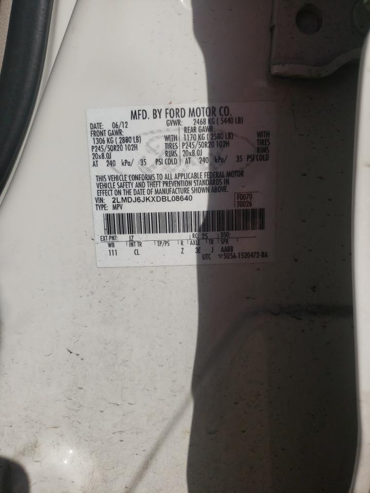 Photo 10 from auction – 2013 LINCOLN MKX with VIN 2LMDJ6JKXDBL08640