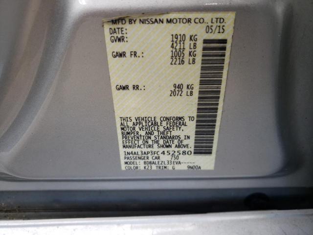 Photo 10 from auction – 2015 NISSAN ALTIMA 2.5 with VIN 1N4AL3AP3FC452580