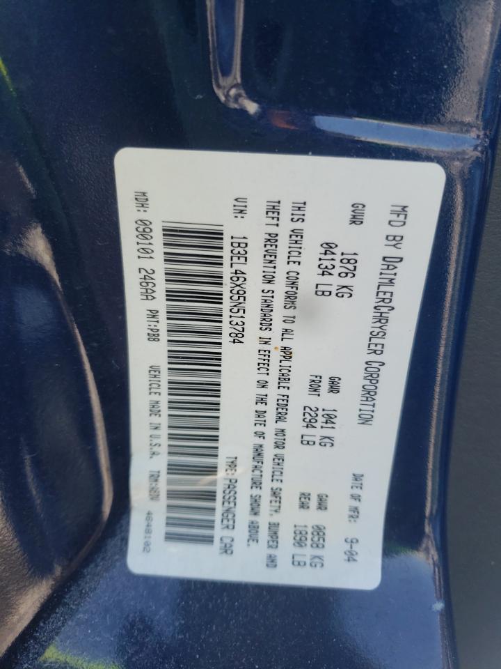 Photo 10 from auction – 2005 DODGE STRATUS SX with VIN 1B3EL46X95N513784