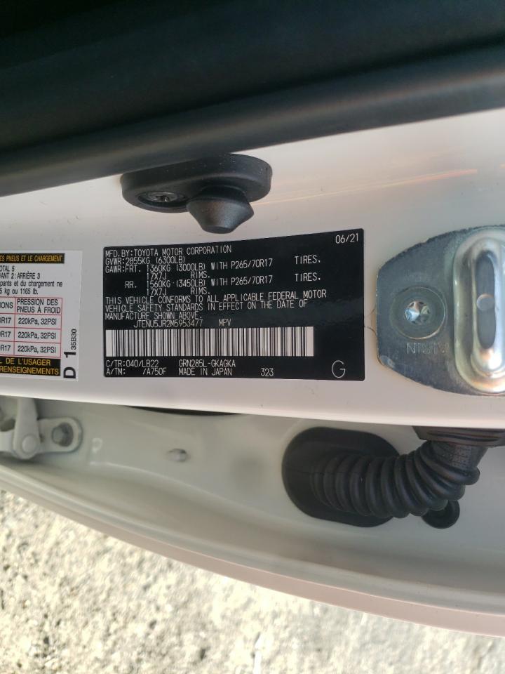 Photo 10 from auction – 2021 TOYOTA 4RUNNER SR with VIN JTENU5JR2M5953477