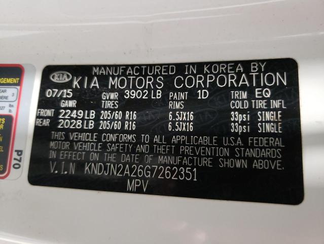 Photo 10 from auction – 2016 KIA SOUL with VIN KNDJN2A26G7262351