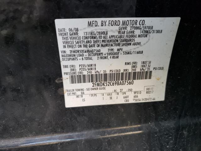 Photo 10 from auction – 2009 FORD FLEX SEL with VIN 2FMDK52C69BA07560