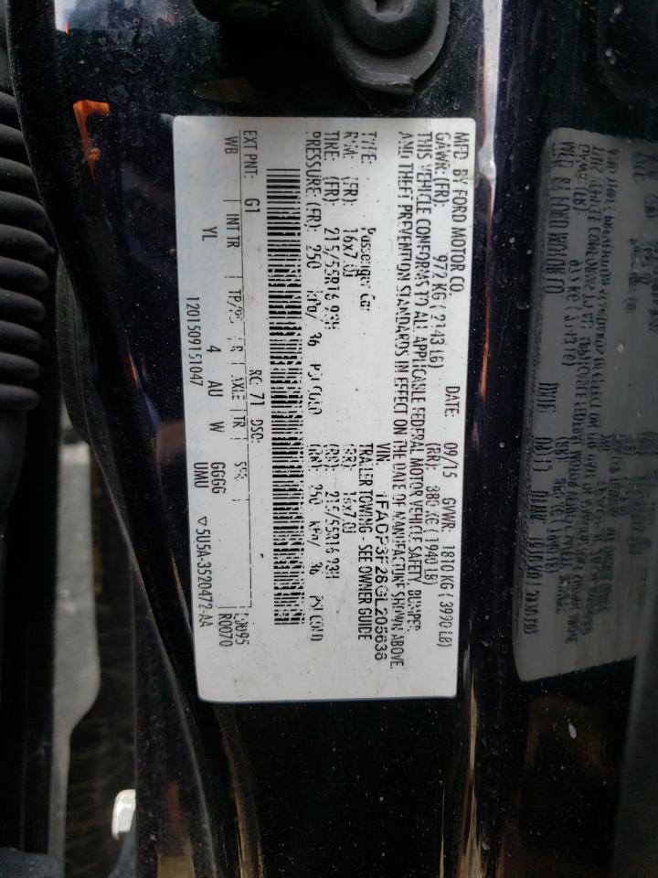 Photo 10 from auction – 2016 FORD FOCUS SE with VIN 1FADP3F28GL205636