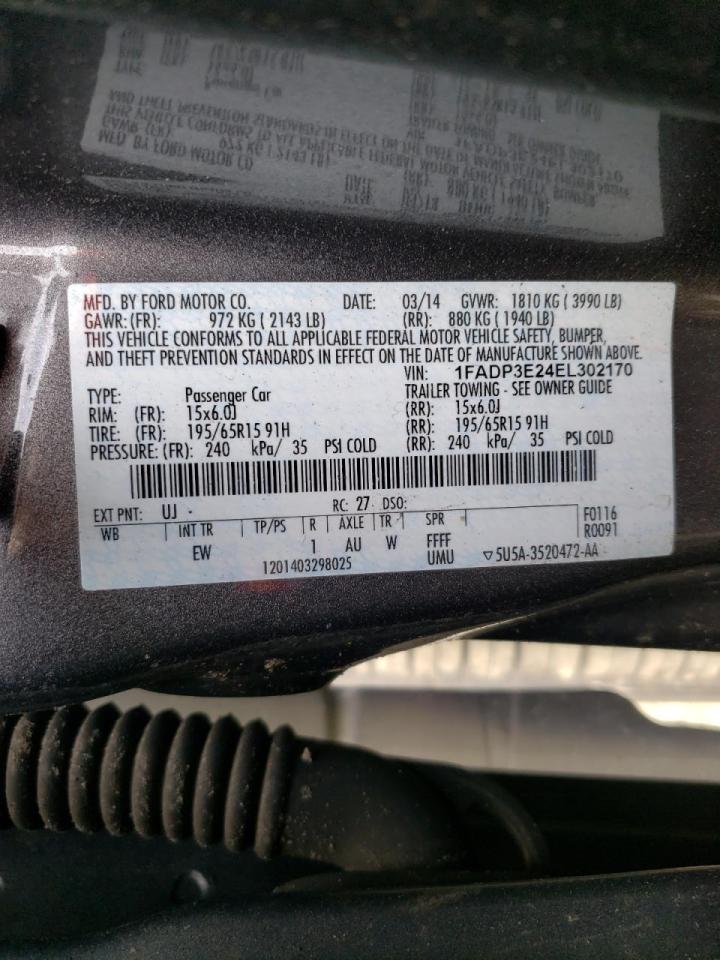 Photo 10 from auction – 2014 FORD FOCUS S with VIN 1FADP3E24EL302170