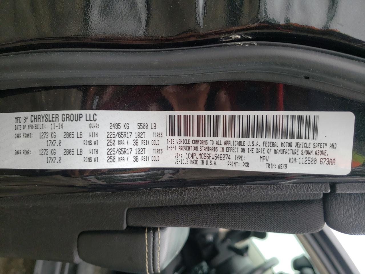 Photo 10 from auction – 2015 JEEP CHEROKEE L with VIN 1C4PJMCS6FW546274