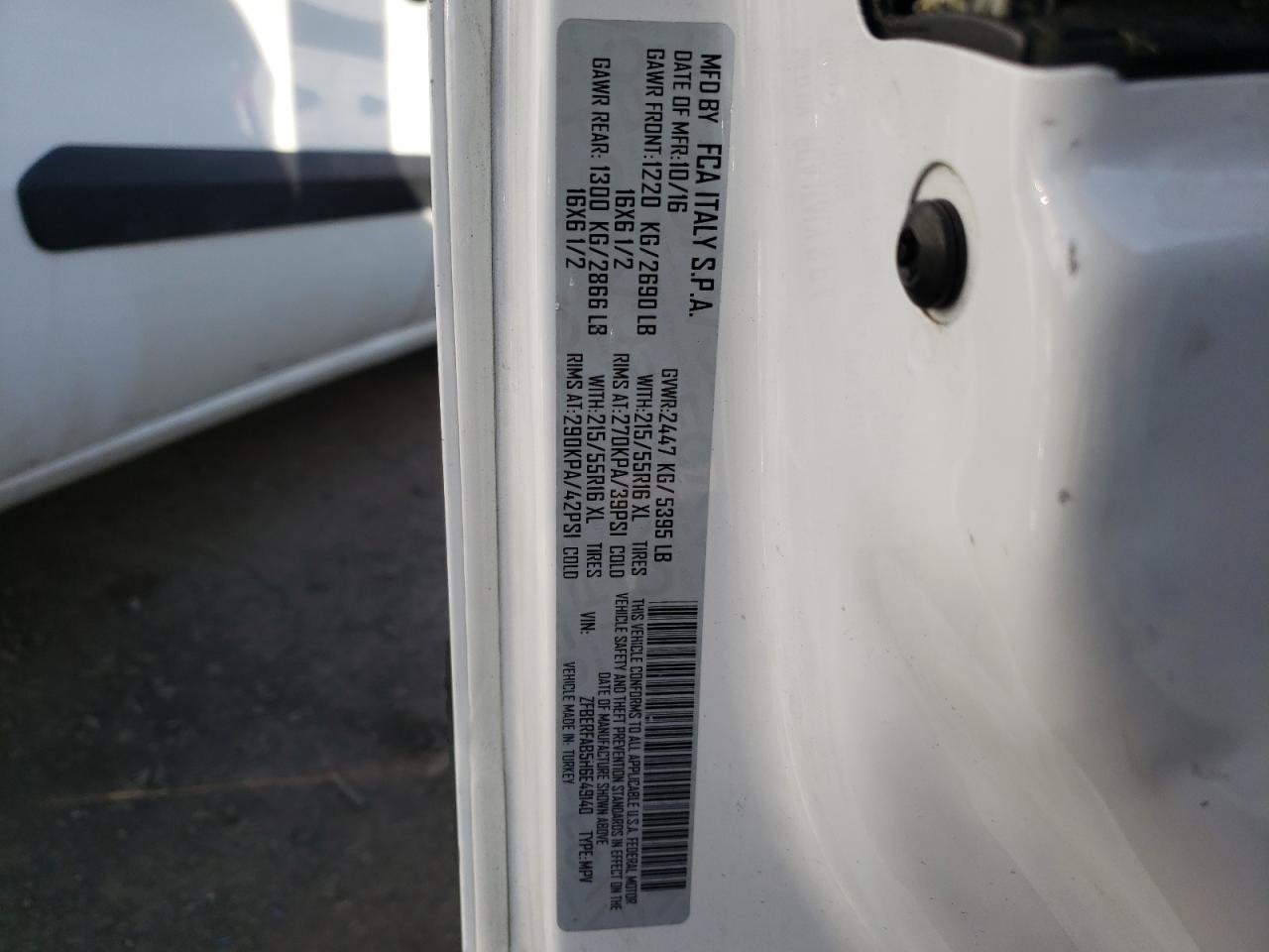 Photo 10 from auction – 2017 RAM PROMASTER with VIN ZFBERFAB5H6E49140