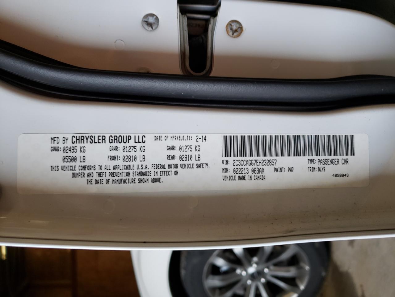 Photo 10 from auction – 2014 CHRYSLER 300 S with VIN 2C3CCAGG7EH232857