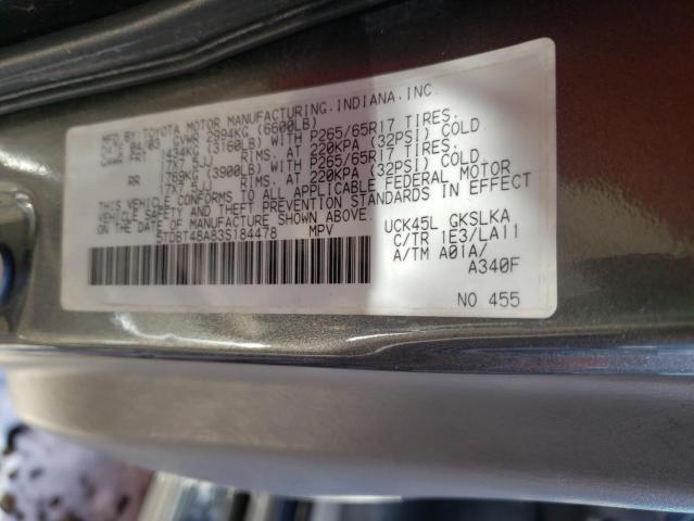 Photo 10 from auction – 2003 TOYOTA SEQUOIA LI with VIN 5TDBT48A83S184478